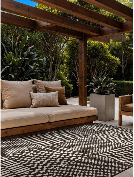 Tappeto da interno/esterno nero/color crema 200x300 cm Haringey Barkham – Ted Baker