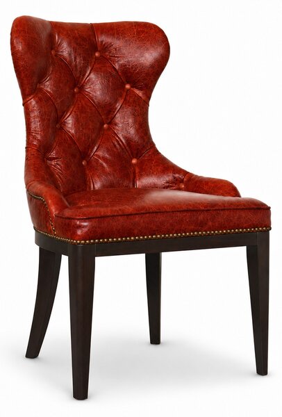Sedia Cosmo in Pelle Primo Fiore Premium - Struttura Legno Massello - Design Iconico