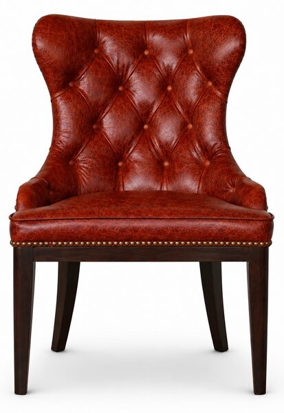Sedia Cosmo in Pelle Primo Fiore Premium - Struttura Legno Massello - Design Iconico