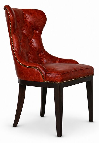 Sedia Cosmo in Pelle Primo Fiore Premium - Struttura Legno Massello - Design Iconico