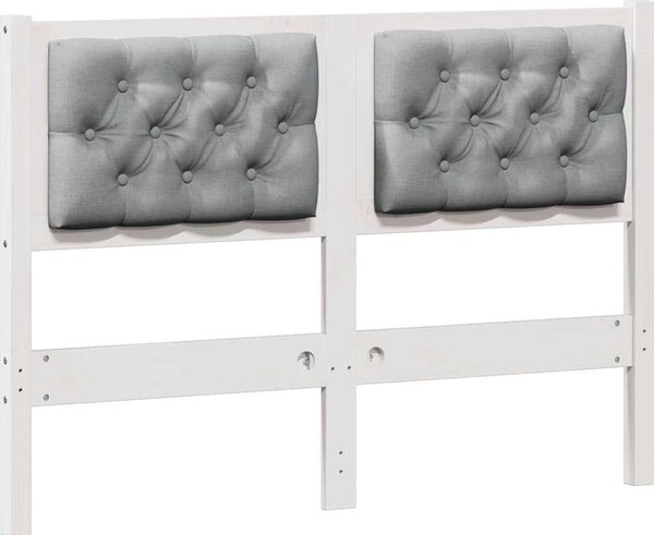 Testiera Bianco e grigio chiaro 120 cm Legno di pino massello