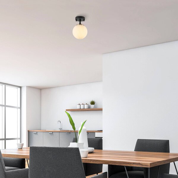 Plafoniera soffitto Atmaca Opviq, dimmerabile, Nero, Soggiorno / Sala da pranzo, Vetro, Plafoniera