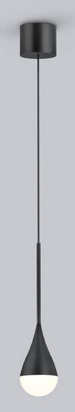 Helestra Lampada LED a sospensione DUC, nera, IP44, Ø 7 cm dimmerabile, Nero, Bagno, Alluminio, Moderno