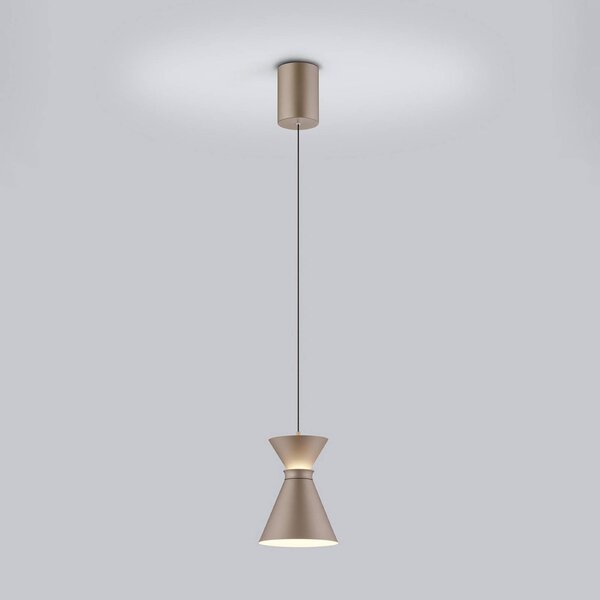 Helestra Lampada LED a sospensione LUK, marrone, 1 lampadina, dimmerabile, Marrone / Ruggine, Cucina, Alluminio