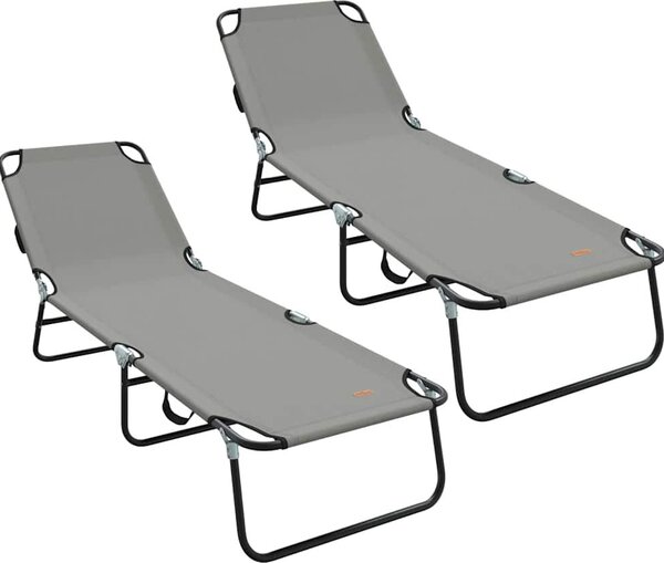 Lettino prendisole pieghevole 2 pcs Grigio 188 x 57 x 86,5 cm