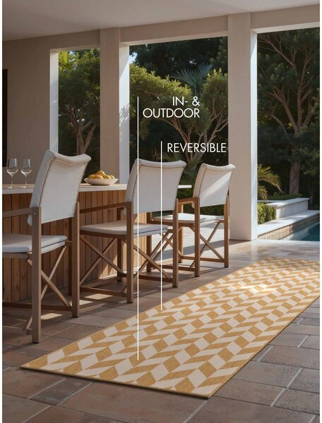 Passatoia da interno ed esterno giallo ocra/color crema 80x200 cm Haringey Terrick – Ted Baker