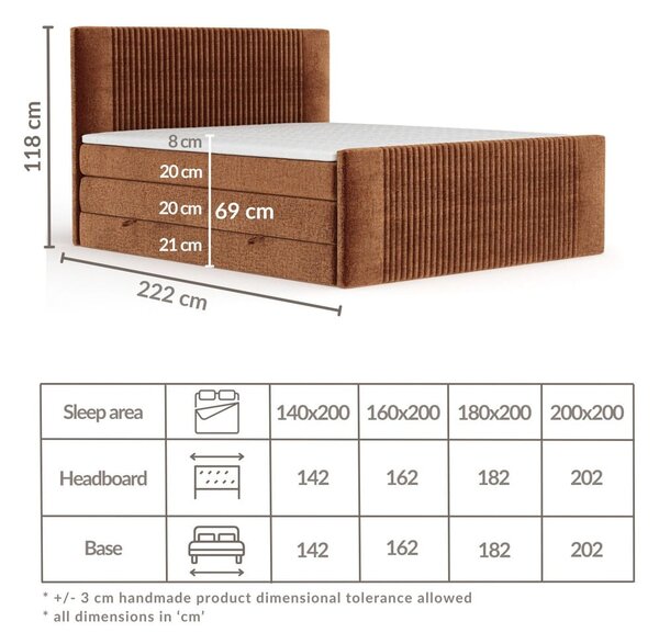 Letto boxspring verde scuro con contenitore 200x200 cm Bergamo – Maison de Rêve