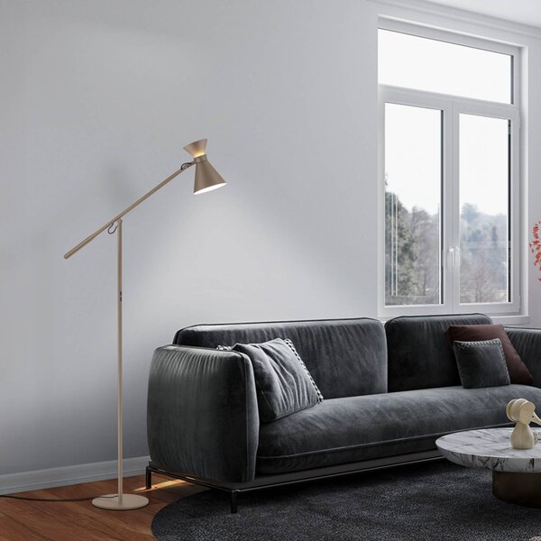 Helestra Lampada da terra a LED LUK, dimmerabile, Marrone / Ruggine, Studio / Ufficio, Alluminio, Lampada LED da terra