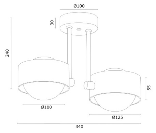 Plafoniera soffitto Mado Argon, dimmerabile, Crema / Ambra, Soggiorno / Sala da pranzo, Metallo, Moderno, Plafoniera