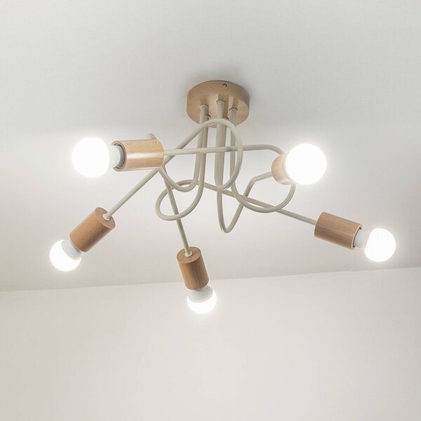 Plafoniera soffitto Oxford HELAM, dimmerabile, Crema / Ambra, Soggiorno / Sala da pranzo, Metallo, Moderno, Plafoniera