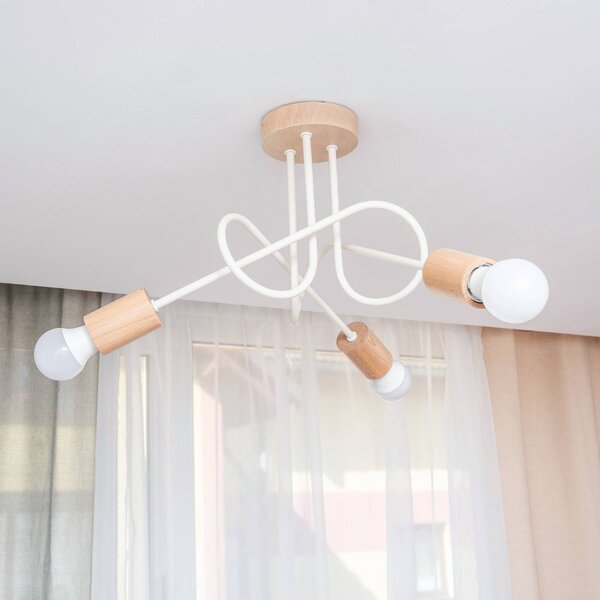 Plafoniera soffitto Oxford HELAM, dimmerabile, Crema / Ambra, Soggiorno / Sala da pranzo, Metallo, Moderno, Plafoniera