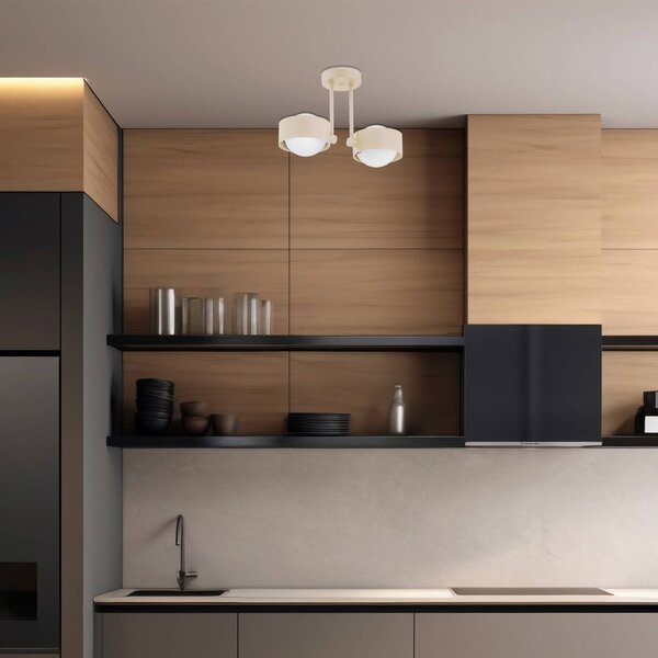 Plafoniera soffitto Mado Argon, dimmerabile, Crema / Ambra, Soggiorno / Sala da pranzo, Metallo, Moderno, Plafoniera