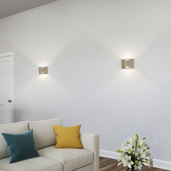 Helestra Applique a LED VID, marrone chiaro, up/down, IP65 dimmerabile, Marrone / Ruggine, Studio / Ufficio, Alluminio, Applique a LED