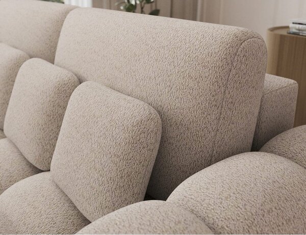 Divano beige allungabile con rivestimento in bouclé 256 cm Cotonn – ELTAP