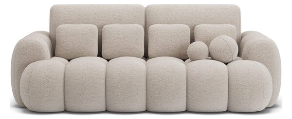Divano beige allungabile con rivestimento in bouclé 256 cm Cotonn – ELTAP