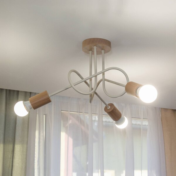 Plafoniera soffitto Oxford HELAM, dimmerabile, Crema / Ambra, Soggiorno / Sala da pranzo, Metallo, Moderno, Plafoniera