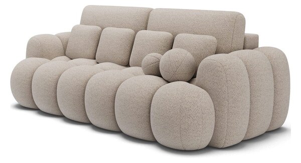 Divano beige allungabile con rivestimento in bouclé 256 cm Cotonn – ELTAP