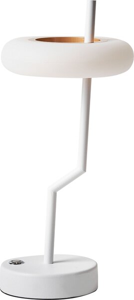 BELIANI Lampada da tavolo in ferro bianco e alluminio con interruttore a sfioramento e ricarica USB wireless per interni e esterni in stile moderno