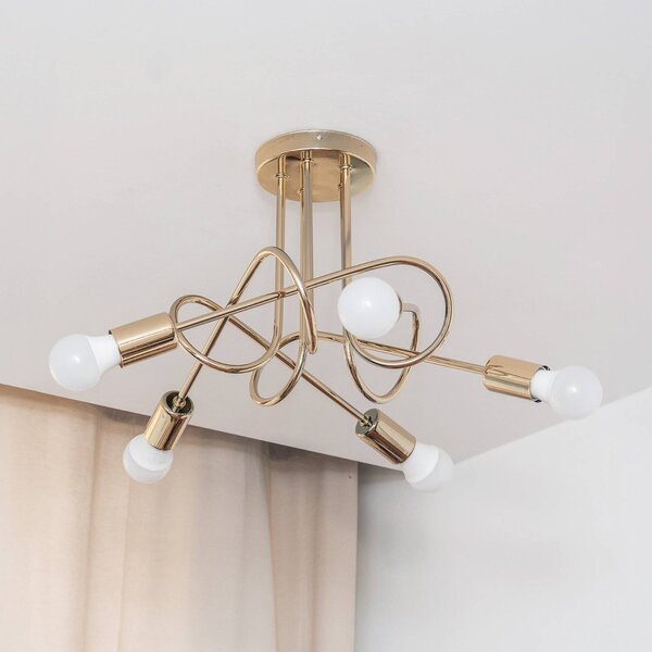 Plafoniera soffitto Oxford HELAM, dimmerabile, Ottone / Oro, Soggiorno / Sala da pranzo, Metallo, Moderno, Plafoniera