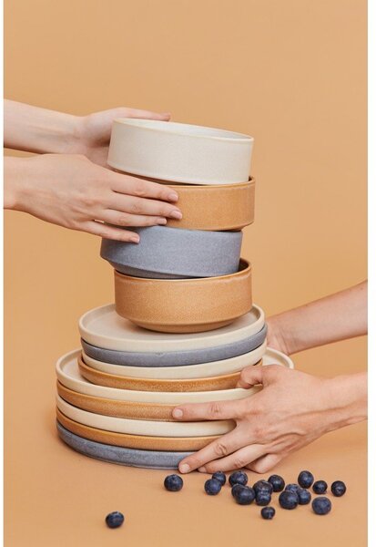 Set di piatti color crema in gres 18 pz Malia - Bonami Selection