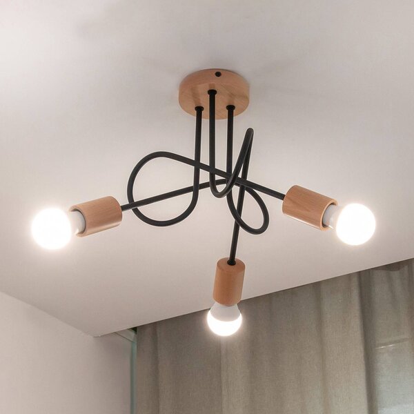 Plafoniera soffitto Oxford HELAM, dimmerabile, Nero, Soggiorno / Sala da pranzo, Metallo, Moderno, Plafoniera