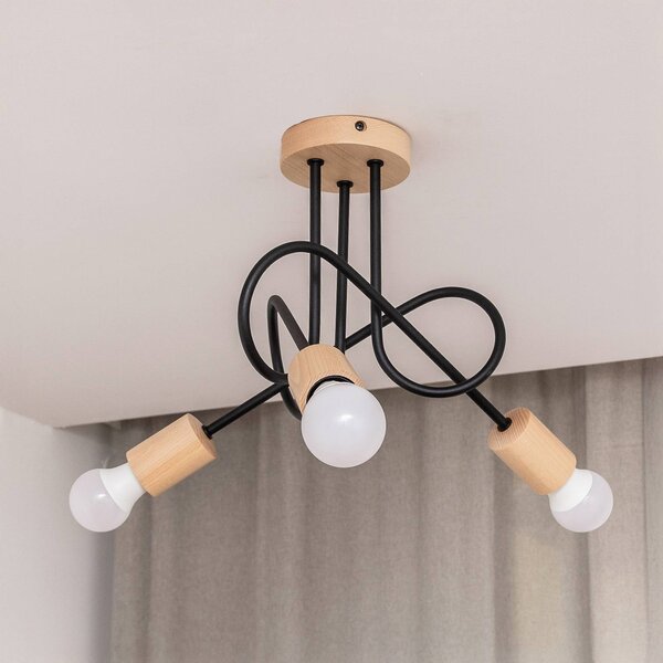 Plafoniera soffitto Oxford HELAM, dimmerabile, Nero, Soggiorno / Sala da pranzo, Metallo, Moderno, Plafoniera