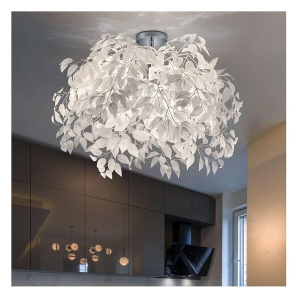 Lampada a sospensione bianca Ciondolo, altezza 73 cm Leavy - Reality