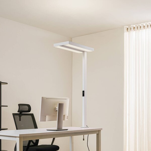 Lampada con morsetto Logan Arcchio, dimmerabile, Bianco / Opale, Studio / Ufficio, Alluminio, Moderno, Lampada con morsetto