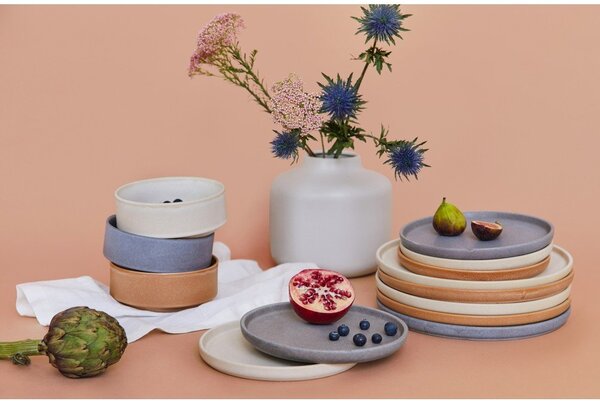Set di piatti grigi in gres 18 pz Malia - Bonami Selection