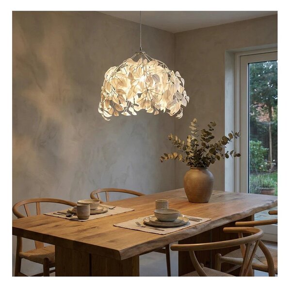 Lampada a sospensione bianca Ciondolo, altezza 150 cm Leavy - Reality