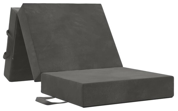 Divano Letto Pieghevole 75 x 67 x 45 cm Grigio Scuro