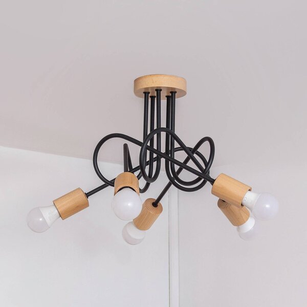 Plafoniera soffitto Oxford HELAM, dimmerabile, Nero, Soggiorno / Sala da pranzo, Metallo, Moderno, Plafoniera