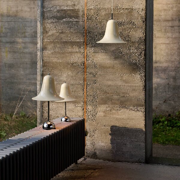 Verpan Lampada a sospensione Pantop, dimmerabile, Crema / Ambra, Soggiorno / Sala da pranzo, Metallo, Design, Lampada a sospensione