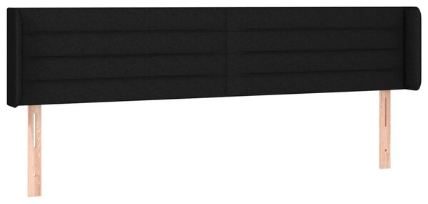 Testiera ad Orecchio Nera 203x16x78/88 cm in Tessuto