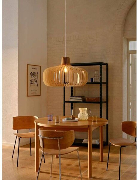 Nordlux Lampada a sospensione Hazo, dimmerabile, Soggiorno / Sala da pranzo, Legno, Scandinavo, Lampada a sospensione