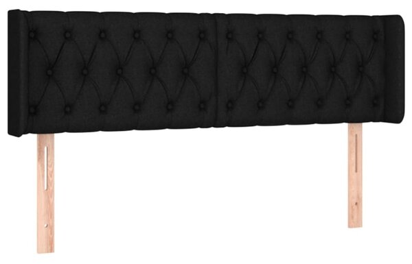 Testiera ad Orecchio Nera 147x16x78/88 cm in Tessuto