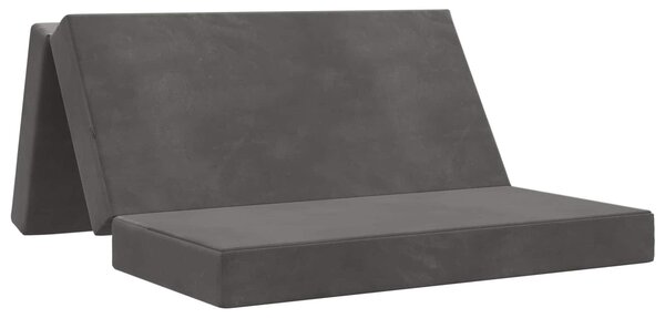Divano Letto Pieghevole 120 x 67 x 45 cm Grigio Scuro