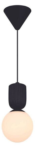 Nordlux Lampada a sospensione in vetro Sadie, dimmerabile, Nero, Soggiorno / Sala da pranzo, Ceramica, Scandinavo, Lampada a sospensione