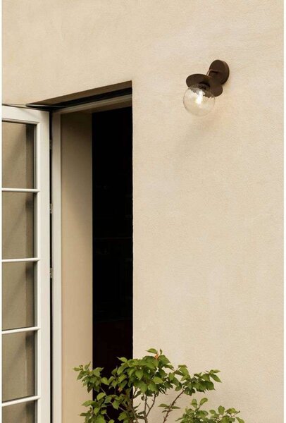 Nuura Aps Applique da esterno Liila, larghezza 16 cm, bronzo/trasparente dimmerabile, Bronzo / Ottone antico, Metallo, Scandinavo