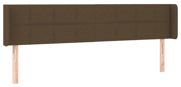 Testiera ad Orecchio Marrone Scuro 203x16x78/88 cm in Tessuto