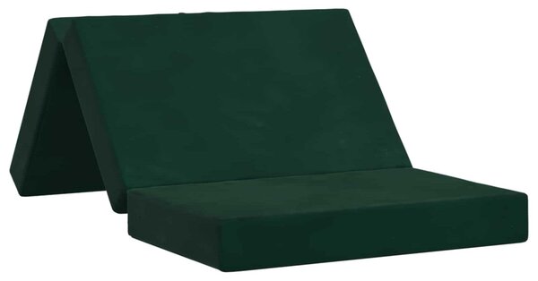 Divano Letto Pieghevole 100 x 67 x 45 cm Verde Scuro