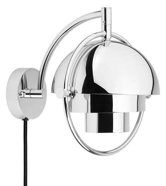GUBI Applique da parete di design Multi-Lite, dimmerabile, Cromo / Argento, Soggiorno / Sala da pranzo, Ottone, Design, Applique