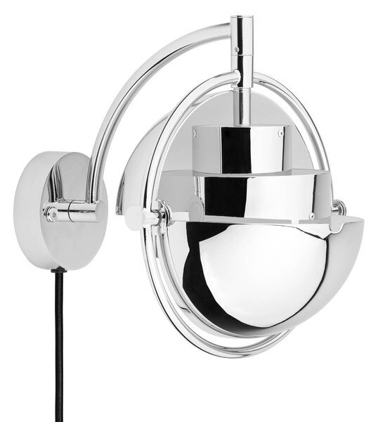 GUBI Applique da parete di design Multi-Lite, dimmerabile, Cromo / Argento, Soggiorno / Sala da pranzo, Ottone, Design, Applique