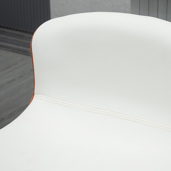 HOMCOM Set di 2 Sgabelli da Bar Design Contemporaneo Altezza d'assise regolabile 64-85 cm girevoli 360° rivestimento sintetico Crema Imitazione Legno