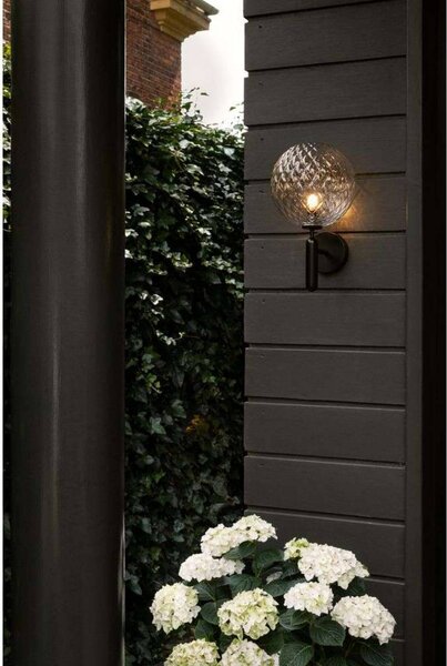 Nuura Aps applique da esterno Miira, Ø 20 cm, nero/trasparente dimmerabile, Nero, Metallo, Scandinavo