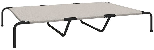 PawHut Lettino per Cani Grandi Rialzato da Esterno in Acciaio e Rete Traspirante, 152x94x23 cm, Beige | Aosom Italy