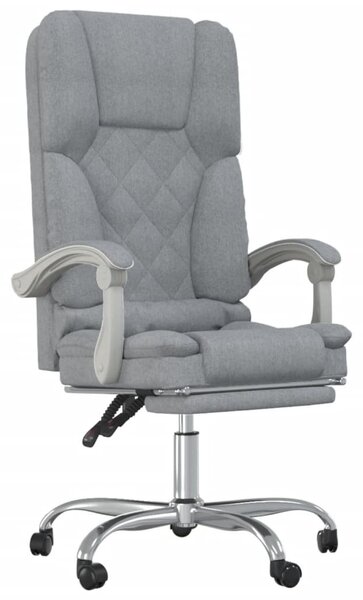 VidaXL Sedia da ufficio con funzione massaggio in tessuto grigio chiaro