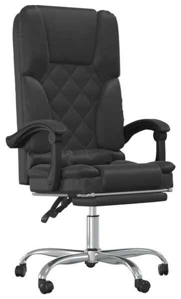 VidaXL Sedia da ufficio con funzione massaggio in Pelle finta nera