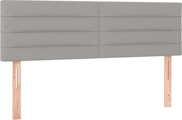 Testiera Grigio Chiaro 144x5x78/88 cm in Tessuto
