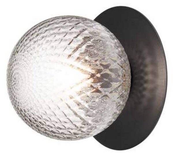 Nuura Aps Applique da esterno Liila, Ø 16 cm, nero/trasparente dimmerabile, Nero, Metallo, Scandinavo